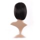 12 Inch Straight Bob Wig for Women with Straight Bangs, Natural Black Heat-Friendly Synthetic Short Bob