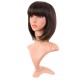 12 Inch Straight Bob Wig for Women with Straight Bangs, Natural Black Heat-Friendly Synthetic Short Bob
