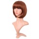 12 Inch Straight Bob Wig for Women with Straight Bangs, Natural Black Heat-Friendly Synthetic Short Bob