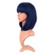 12 Inch Straight Bob Wig for Women with Straight Bangs, Natural Black Heat-Friendly Synthetic Short Bob