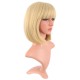 12 Inch Straight Bob Wig for Women with Straight Bangs, Natural Black Heat-Friendly Synthetic Short Bob