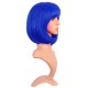 12 Inch Straight Bob Wig for Women with Straight Bangs, Natural Black Heat-Friendly Synthetic Short Bob