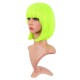 12 Inch Straight Bob Wig for Women with Straight Bangs, Natural Black Heat-Friendly Synthetic Short Bob