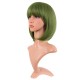 12 Inch Straight Bob Wig for Women with Straight Bangs, Natural Black Heat-Friendly Synthetic Short Bob