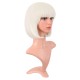 12 Inch Straight Bob Wig for Women with Straight Bangs, Natural Black Heat-Friendly Synthetic Short Bob