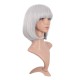 12 Inch Straight Bob Wig for Women with Straight Bangs, Natural Black Heat-Friendly Synthetic Short Bob