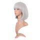 12 Inch Straight Bob Wig for Women with Straight Bangs, Natural Black Heat-Friendly Synthetic Short Bob