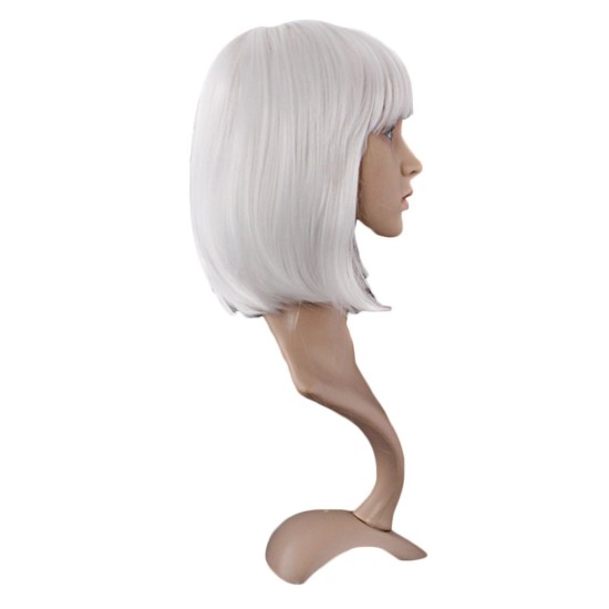 12 Inch Straight Bob Wig for Women with Straight Bangs, Natural Black Heat-Friendly Synthetic Short Bob