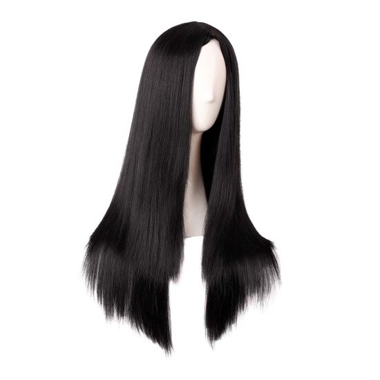 28 Inch Long Straight Synthetic Wig for Women, Pale Hot Pink Heat-Friendly Fibre, Adjustable Cap