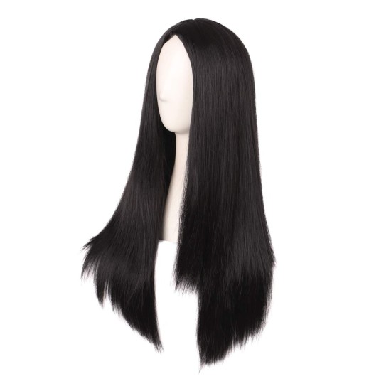 28 Inch Long Straight Synthetic Wig for Women, Pale Hot Pink Heat-Friendly Fibre, Adjustable Cap