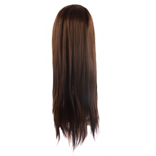 28 Inch Long Straight Synthetic Wig for Women, Pale Hot Pink Heat-Friendly Fibre, Adjustable Cap