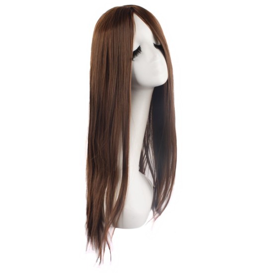 28 Inch Long Straight Synthetic Wig for Women, Pale Hot Pink Heat-Friendly Fibre, Adjustable Cap