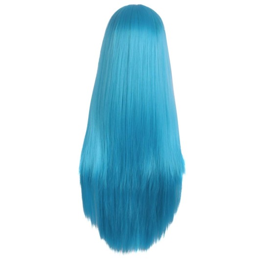 28 Inch Long Straight Synthetic Wig for Women, Pale Hot Pink Heat-Friendly Fibre, Adjustable Cap