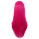 28 Inch Long Straight Synthetic Wig for Women, Pale Hot Pink Heat-Friendly Fibre, Adjustable Cap