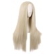 28 Inch Long Straight Synthetic Wig for Women, Pale Hot Pink Heat-Friendly Fibre, Adjustable Cap
