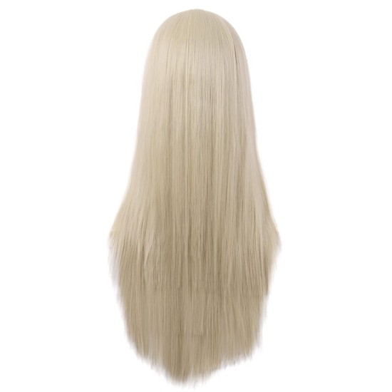 28 Inch Long Straight Synthetic Wig for Women, Pale Hot Pink Heat-Friendly Fibre, Adjustable Cap