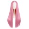28 Inch Long Straight Synthetic Wig for Women, Pale Hot Pink Heat-Friendly Fibre, Adjustable Cap