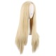 28 Inch Long Straight Synthetic Wig for Women, Pale Hot Pink Heat-Friendly Fibre, Adjustable Cap