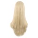 28 Inch Long Straight Synthetic Wig for Women, Pale Hot Pink Heat-Friendly Fibre, Adjustable Cap
