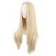 28 Inch Long Straight Synthetic Wig for Women, Pale Hot Pink Heat-Friendly Fibre, Adjustable Cap