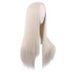 28 Inch Long Straight Synthetic Wig for Women, Pale Hot Pink Heat-Friendly Fibre, Adjustable Cap