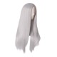 28 Inch Long Straight Synthetic Wig for Women, Pale Hot Pink Heat-Friendly Fibre, Adjustable Cap