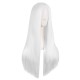 28 Inch Long Straight Synthetic Wig for Women, Pale Hot Pink Heat-Friendly Fibre, Adjustable Cap