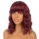 12 Inch Wavy Bob Wig with Bangs, Curly Short Bob Synthetic Hair for Women