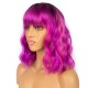 12 Inch Wavy Bob Wig with Bangs, Curly Short Bob Synthetic Hair for Women