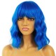 12 Inch Wavy Bob Wig with Bangs, Curly Short Bob Synthetic Hair for Women