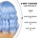 12 Inch Wavy Bob Wig with Bangs, Curly Short Bob Synthetic Hair for Women