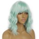 12 Inch Wavy Bob Wig with Bangs, Curly Short Bob Synthetic Hair for Women