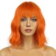 12 Inch Wavy Bob Wig with Bangs, Curly Short Bob Synthetic Hair for Women