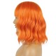 12 Inch Wavy Bob Wig with Bangs, Curly Short Bob Synthetic Hair for Women