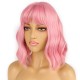 12 Inch Wavy Bob Wig with Bangs, Curly Short Bob Synthetic Hair for Women