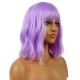 12 Inch Wavy Bob Wig with Bangs, Curly Short Bob Synthetic Hair for Women