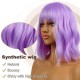 12 Inch Wavy Bob Wig with Bangs, Curly Short Bob Synthetic Hair for Women