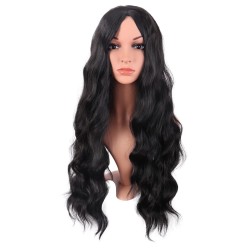 28 Inch Long Curly Wig with Middle Part, Heat-Friendly Synthetic Cosplay Wig for Women