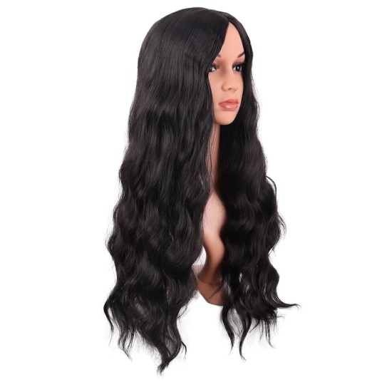 28 Inch Long Curly Wig with Middle Part, Heat-Friendly Synthetic Cosplay Wig for Women