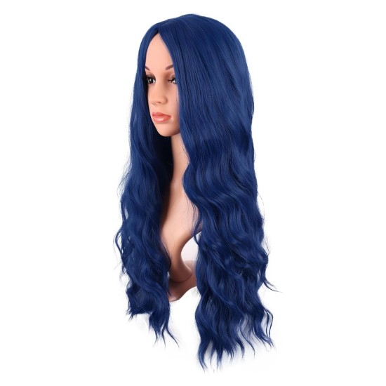 28 Inch Long Curly Wig with Middle Part, Heat-Friendly Synthetic Cosplay Wig for Women