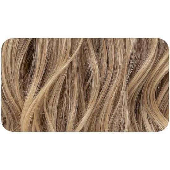 Ombre Blonde Long Wavy Wig for Women, 24 and 26 Inch Middle Part Synthetic Body Wave, Brown Roots to Honey Blonde, Heat-Friendly High-Temperature Fibre